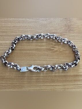 UltraFine .999 Silver Rolo Link Bracelet 7” QVC Box